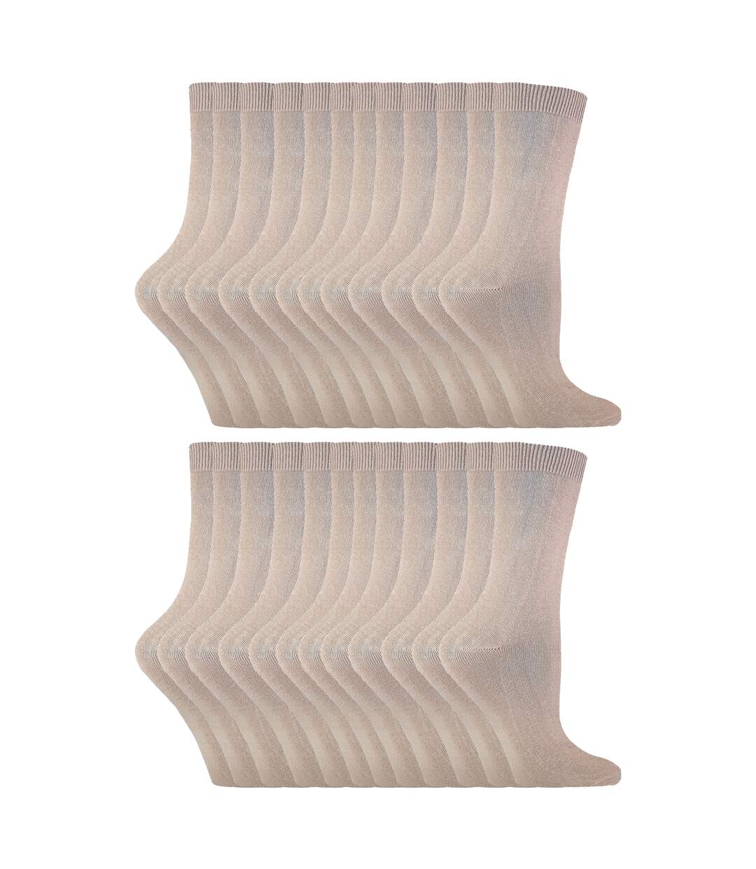 24 Pairs Ladies Plain Cotton Rich Dress Socks-1