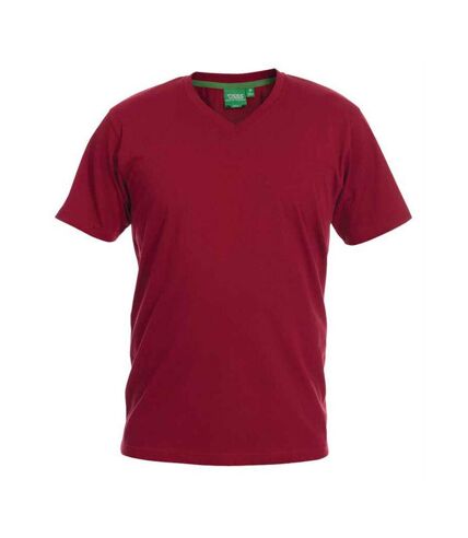 Duke Mens Signature-2 V-Neck T-Shirt (Red) - UTDC167