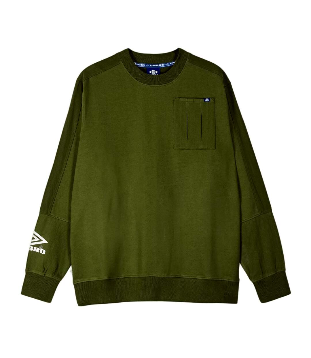 Umbro Mens Concord Drill Sweatshirt (Bunker Green/Bright White)