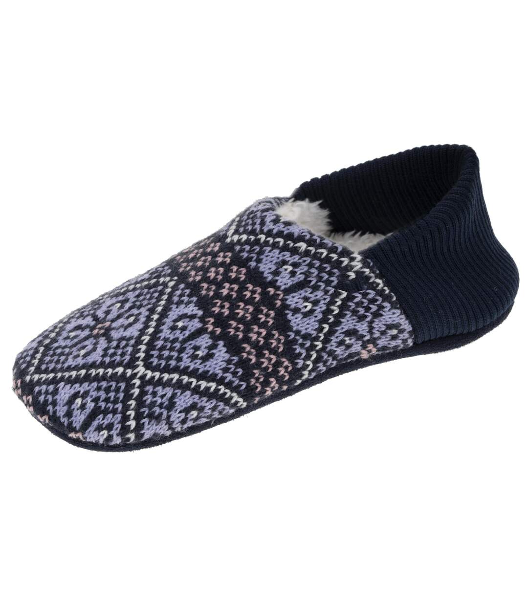 Isotoner Chaussettes d'intérieur femme maille jacquard, picots antidérapants-1