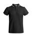 Polo tamil homme noir uni / blanc Roly-1