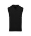 Premier Mens Knitted Sleeveless Sweater Vest (Black)