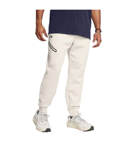 Mens Unstoppable Textured Slim Joggers White Under Armour
