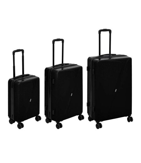 Lot de 3 Valises Rigides à Roulettes Travel 77cm Noir