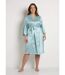 Peignoir kimono satiné mi long imprimé léopard-1
