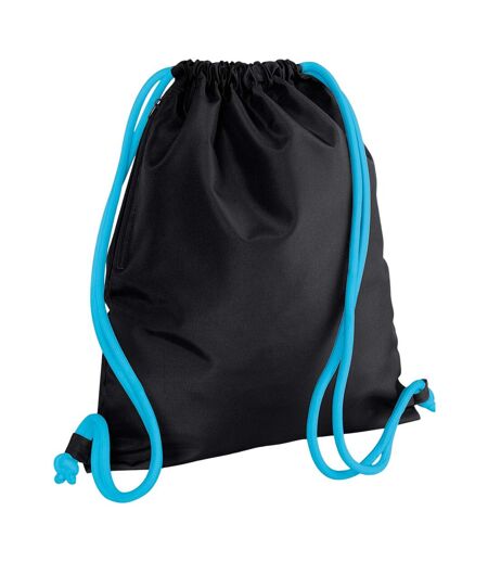 Icon Drawstring Bag One Size Black Surf Blue Bagbase