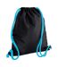 Icon Drawstring Bag One Size Black Surf Blue Bagbase-1