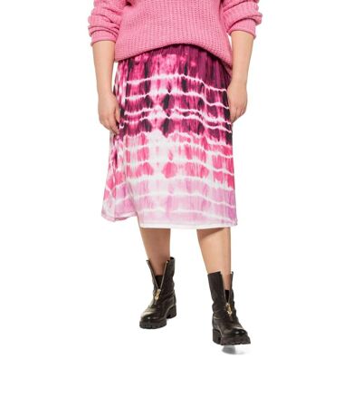 ULLA POPKEN Jupe plissée avec imprimé batik rose clair