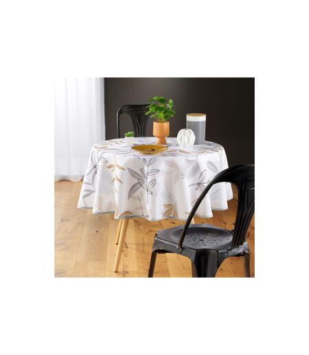 Nappe Ronde Imprimé Miraline 180cm Blanc