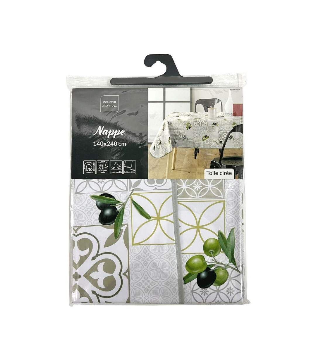 Nappe Toile Cirée Andalousie 140x240cm Vert-2
