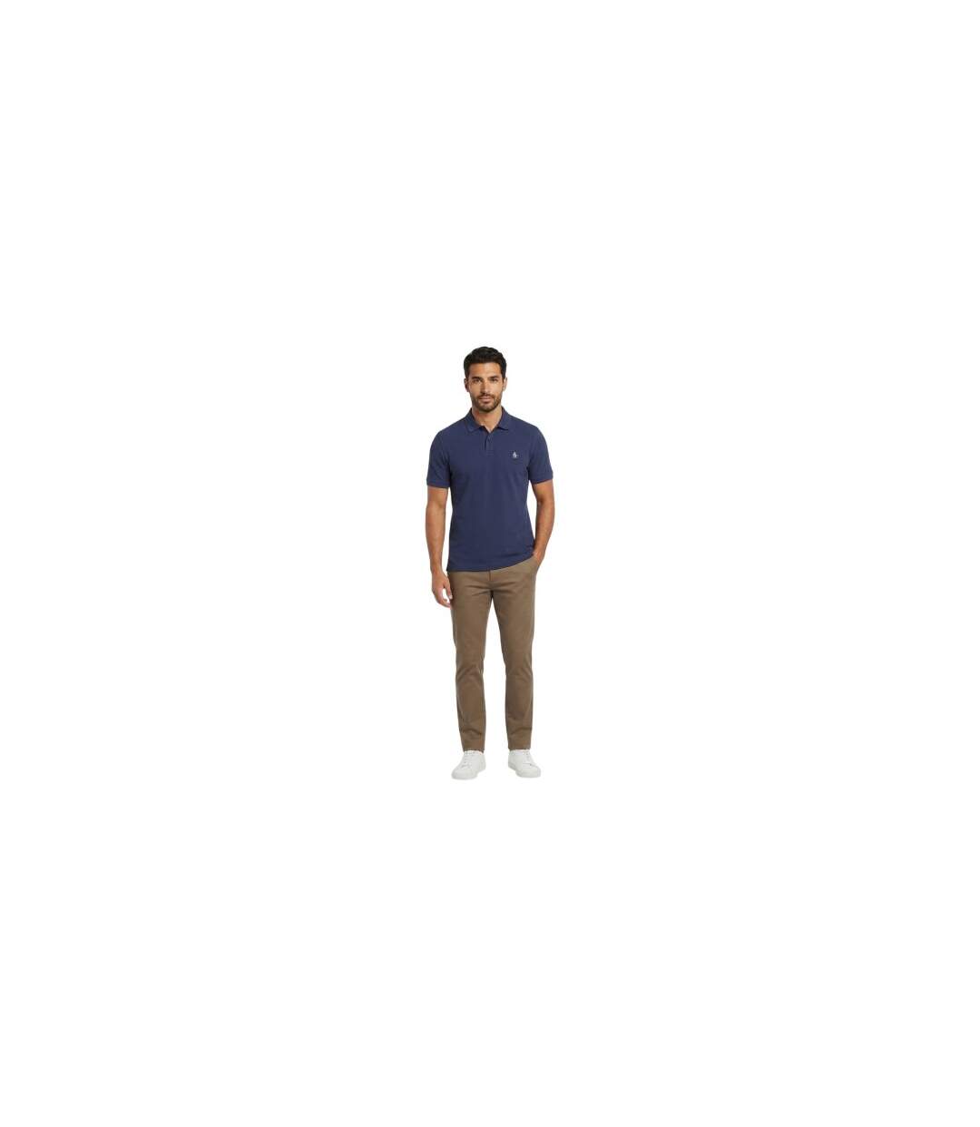 Mens Embroidered Logo Polo Shirt Indigo Original Penguin-1
