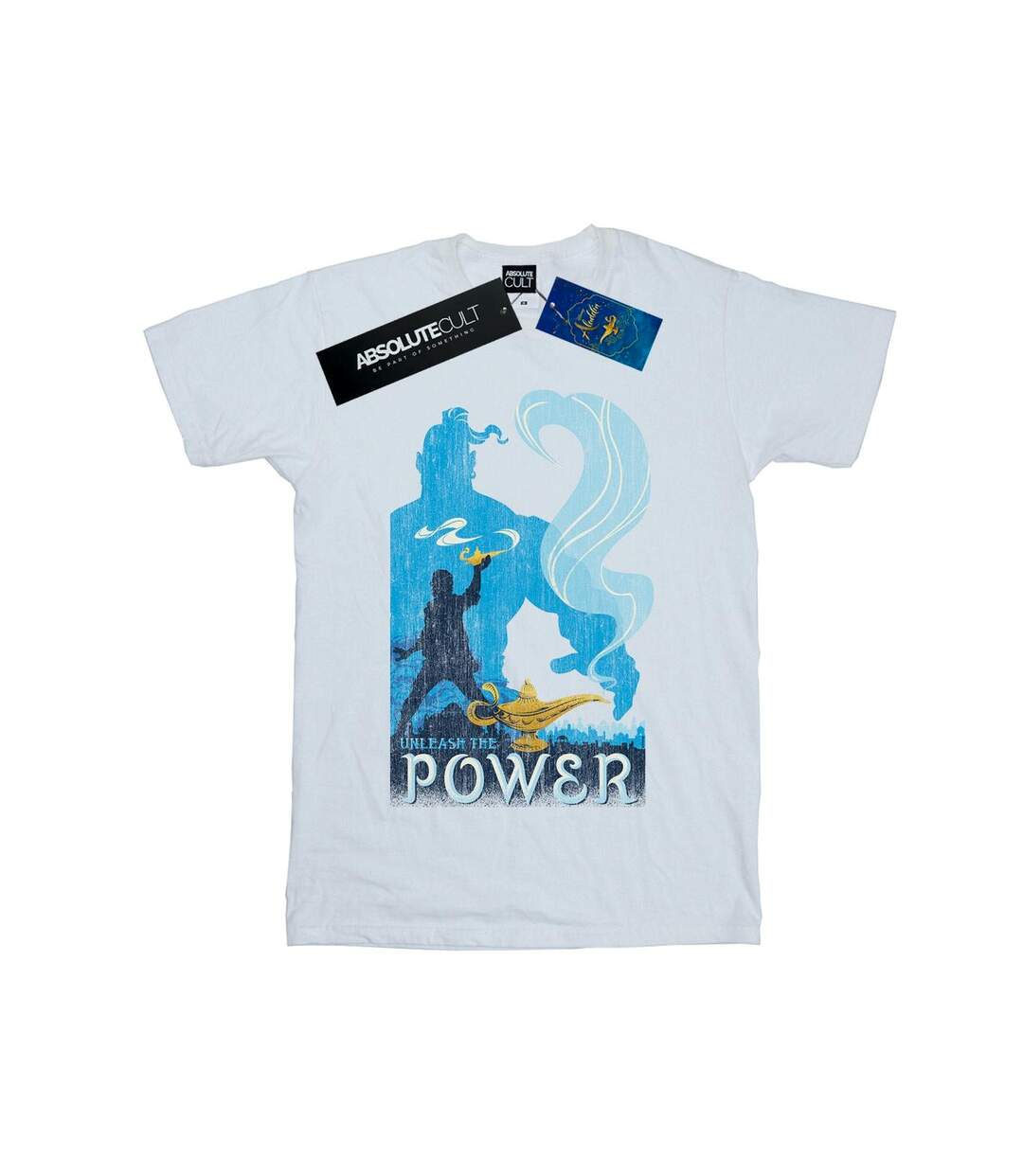 Disney Womens/Ladies Aladdin Movie Unleash The Power Coton Boyfriend T-Shirt (Blanc) - UTBI8176-1