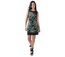 Robe courte cintrée en coton TATIANA imprimé noir et fleuri Coton Du Monde-1