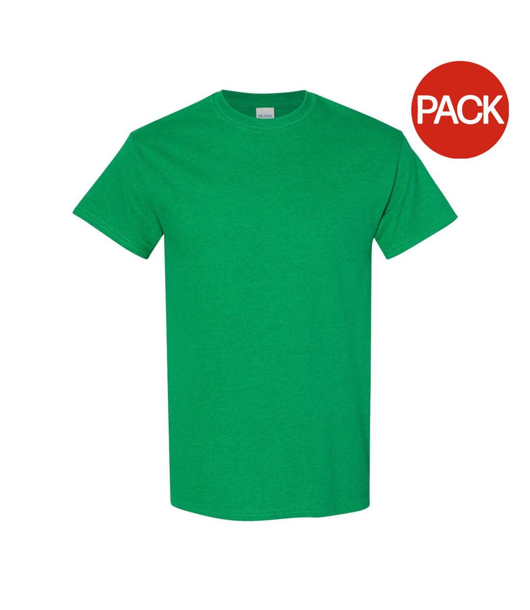 Lot de 5  t-shirts manches courtes hommes vert chiné Gildan-1