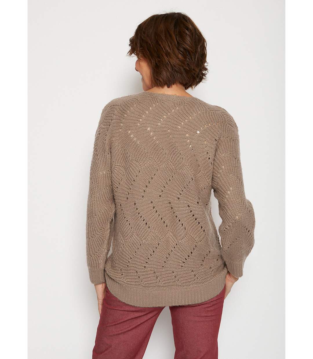 Pull manches chauve-souris maille fantaisie-2