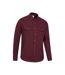 Mens trace flannel long-sleeved shirt dark burgundy Mountain Warehouse