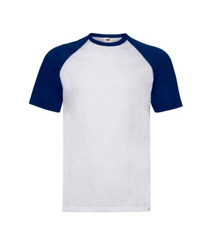Fruit of the Loom Unisex Adult Contrast Baseball T-Shirt (White/Royal Blue)