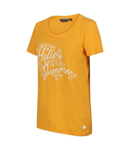 Regatta - T-shirt FILANDRA HELLO SUMMER - Femme (Jaune mangue) - UTRG9244