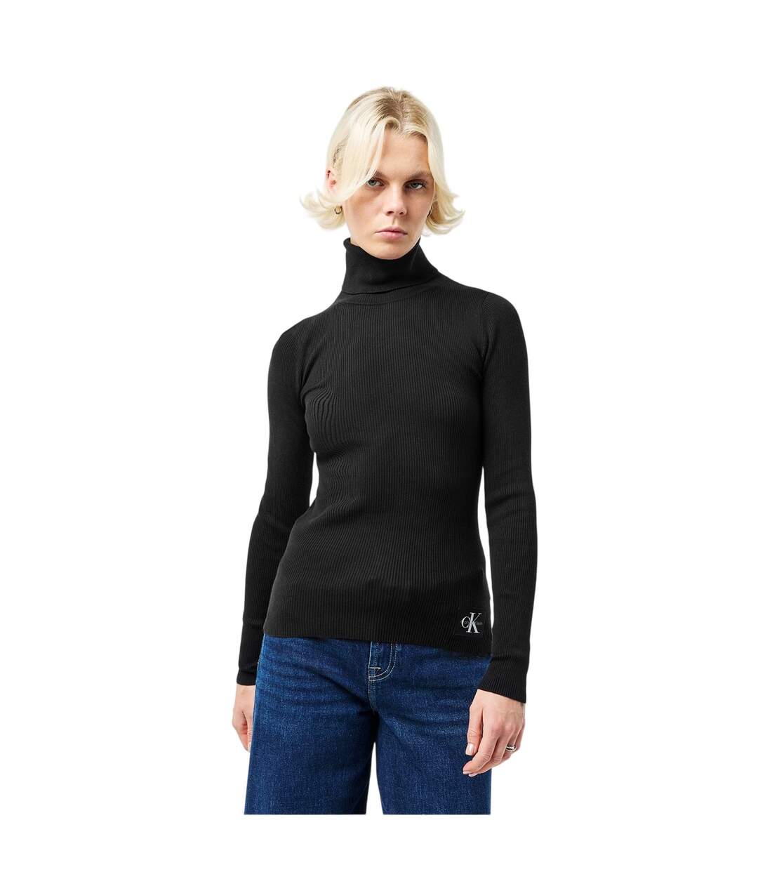 Sweat Manches Longues Femme Noir Calvin Klein-4