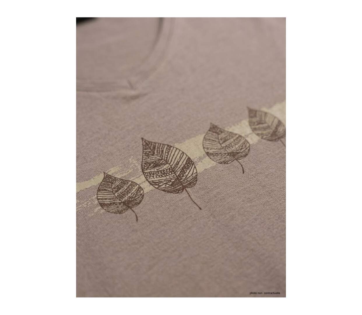 Mayflower NERVAL5GT : Tee-shirt femme grande taille beige à manches longues et col V-4