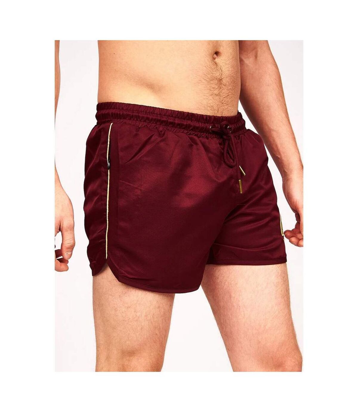 Crosshatch Mens Royalties Swim Shorts (Deep Red)