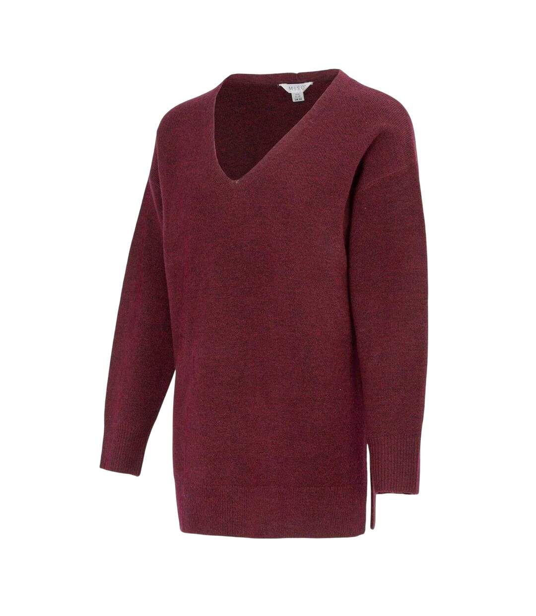 Robe Pull Motif/style Uni Femme Bordeaux Miso-3