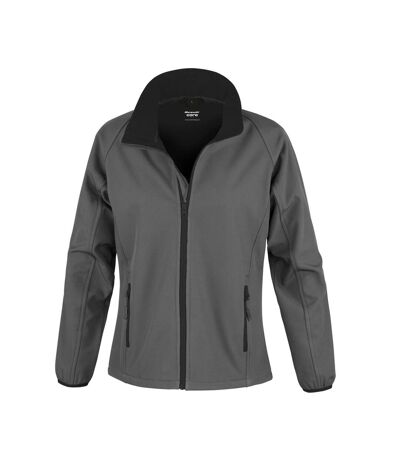 Result Core Womens/Ladies Printable Soft Shell Jacket (Charcoal/Black)