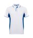Unisex Adult Montmelo Short-sleeved Sports Polo Shirt White Royal Blue Roly-1