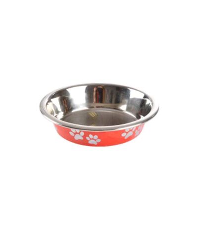 Gamelle pour Chien & Chat Motifs Pattes 12cm Rouge