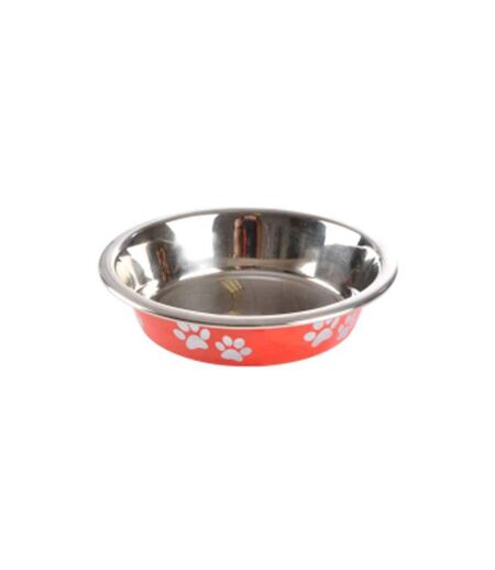 Gamelle pour Chien & Chat Motifs Pattes 12cm Rouge