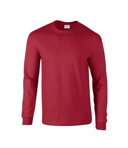 Gildan Unisex Adult Ultra Plain Cotton Long-Sleeved T-Shirt (Cardinal Red) - UTPC6430