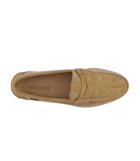 Mens Dan Flesh Out Leather Loafers Beige Camel Sebago