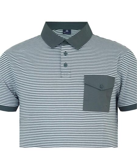 Polo Motif/style À Rayures Homme Anthracite Blanc Giorgio