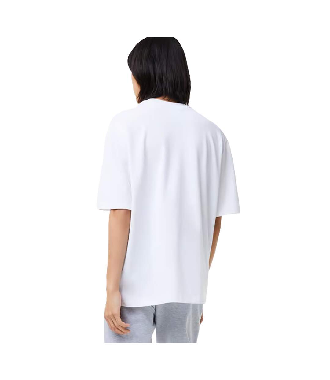 Mens Organic Cotton Loose Fit T-shirt White Lacoste-3