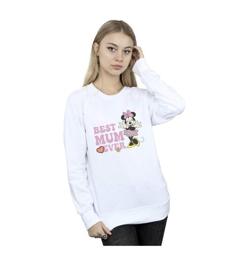 Disney Sweatshirt Best Mum Ever Womens/Ladies (Blanc) - UTBI29007