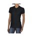 Softstyle Womens/ladies Polo À Manches Courtes En Double Piqué Noir Gildan-1