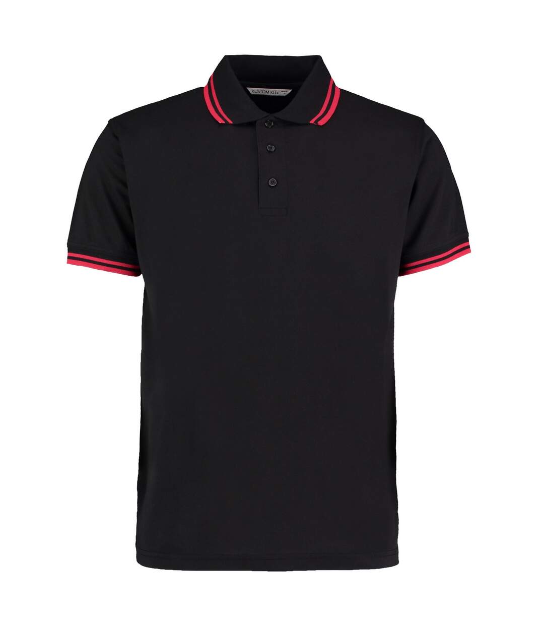 Polo homme noir / rouge Kustom Kit-1