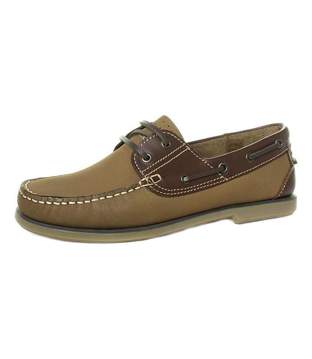 Chaussures bateau homme nubuck marron Dek