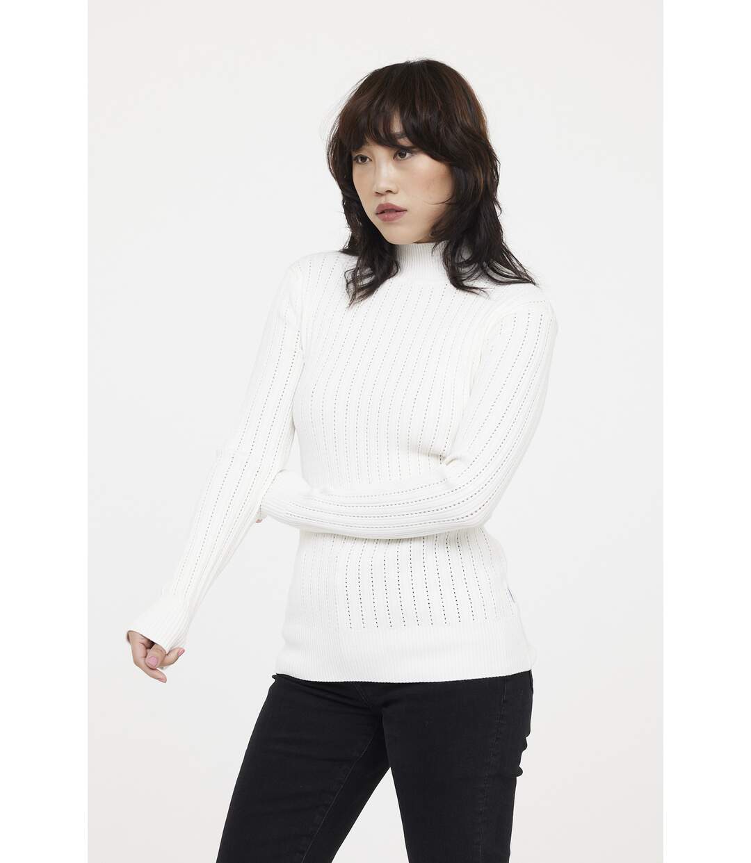 Pull manches longues viscose slim COSPIA-2