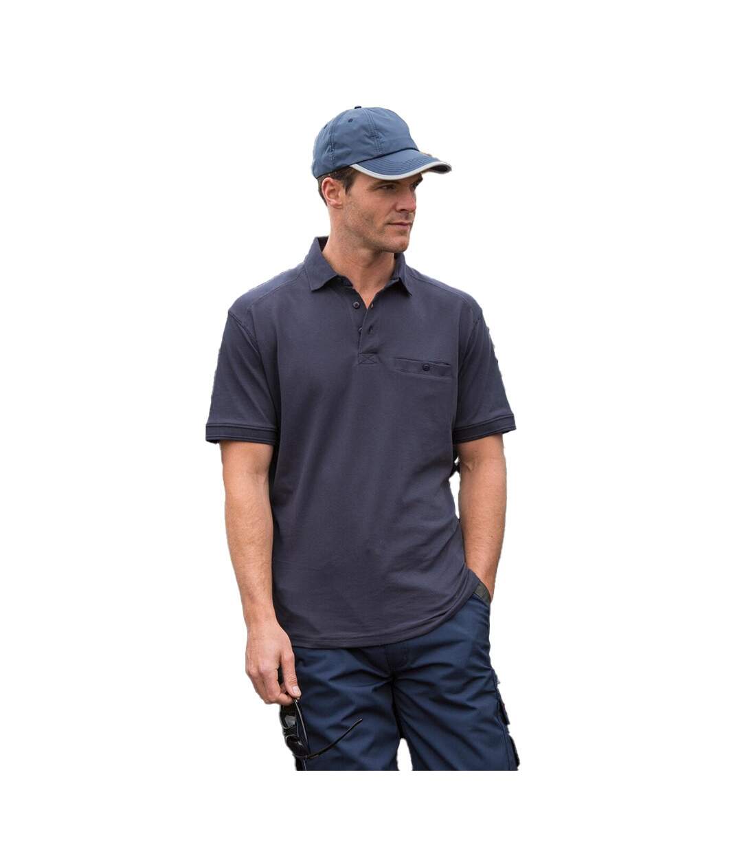 Polo Apex Homme Bleu Marine WORK-GUARD By Result-1