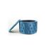 Pouf Rond Design en Velours Visalni 60cm Bleu-4