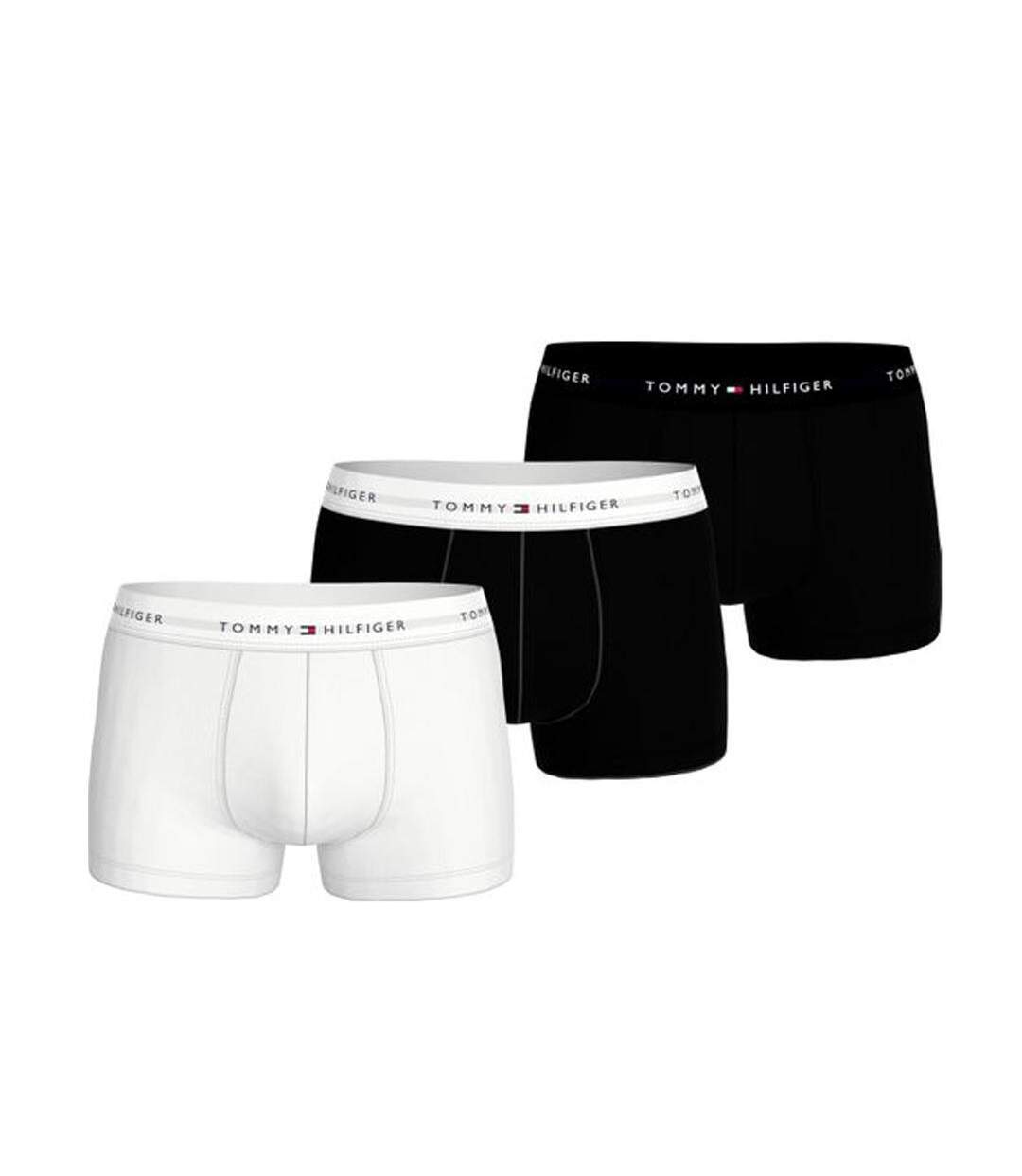X3 boxers noir/blanc homme tommy hilfiger 3p trunk dtm - s-1