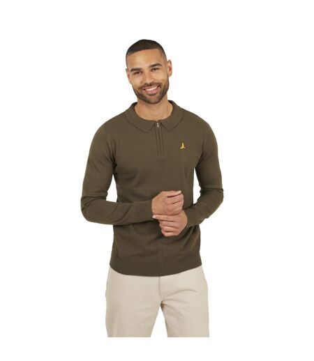 Polo Manches Longues Homme Kaki Foncé Brave Soul