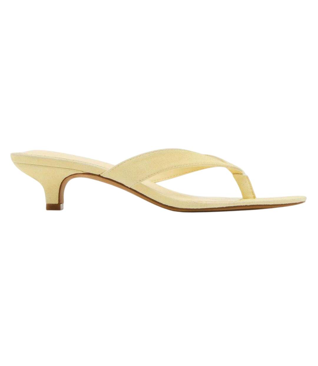 Womens/ladies Kitten Heel Thong Yellow Steve Madden-1