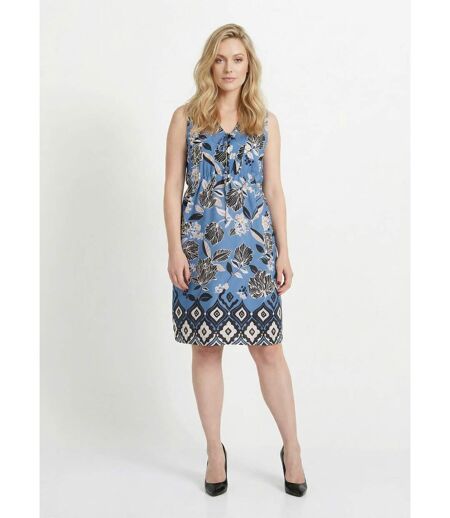 Robe satinée, motif fleurs d'Orient