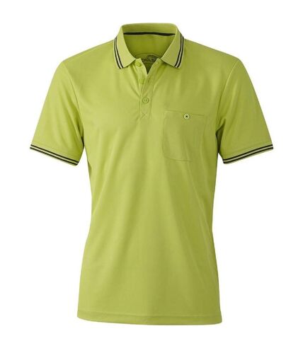 Polo technique - Homme - JN702 - jaune acide et gris carbone