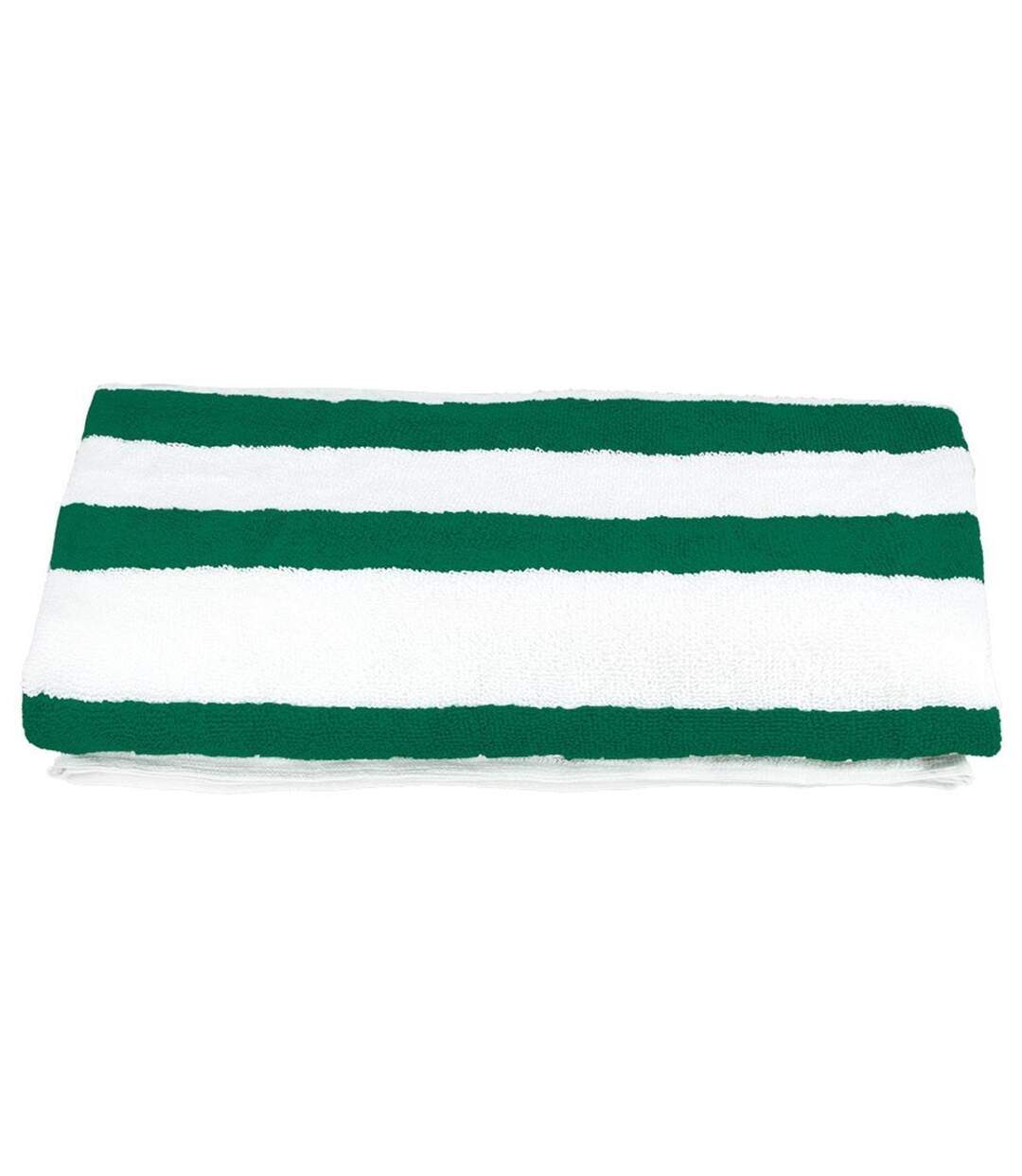 Serviette de toilette - REF POOL - vert kelly et blanc-1