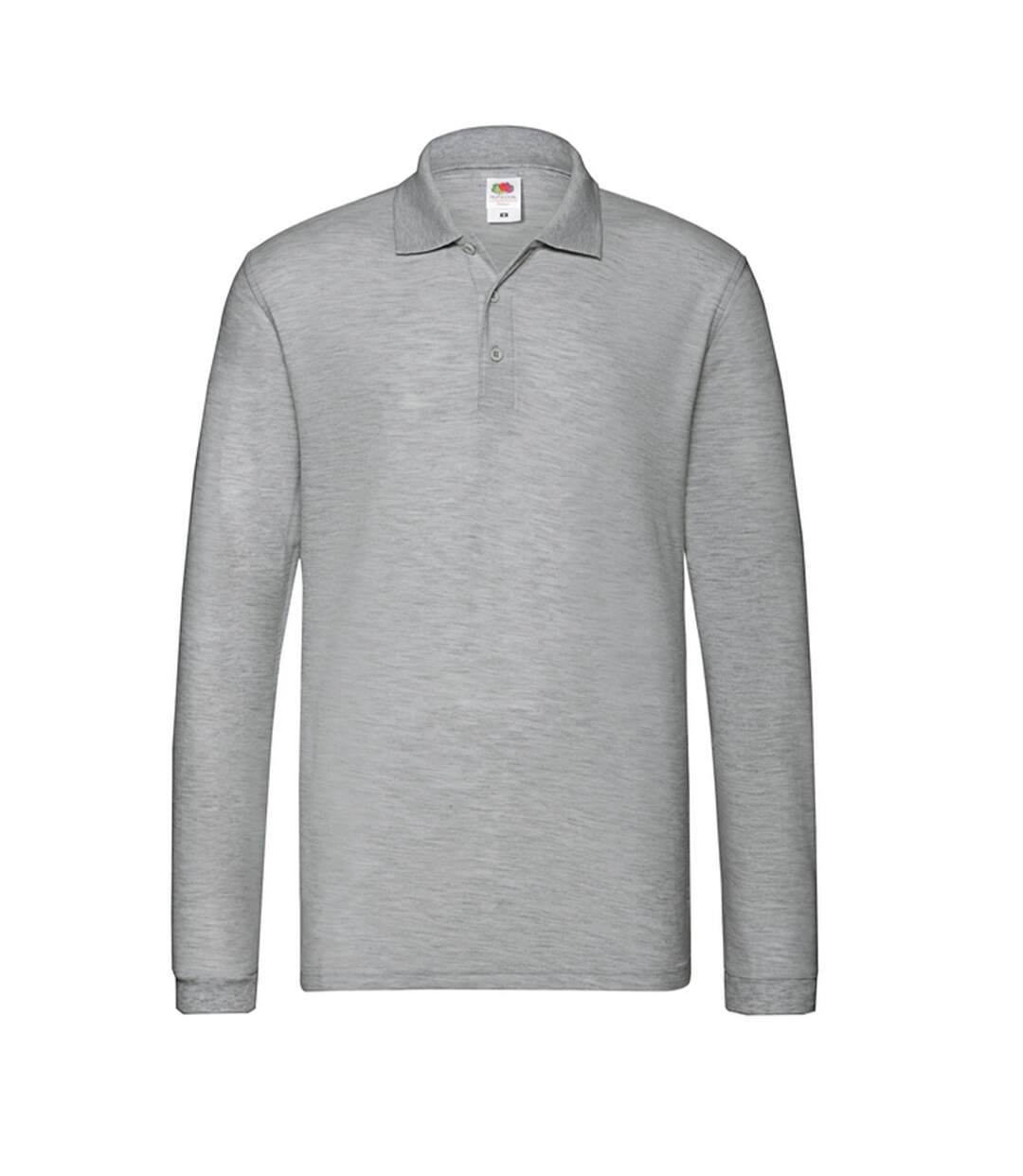 Polo Premium Homme Gris Clair Chiné Fruit Of The Loom-1