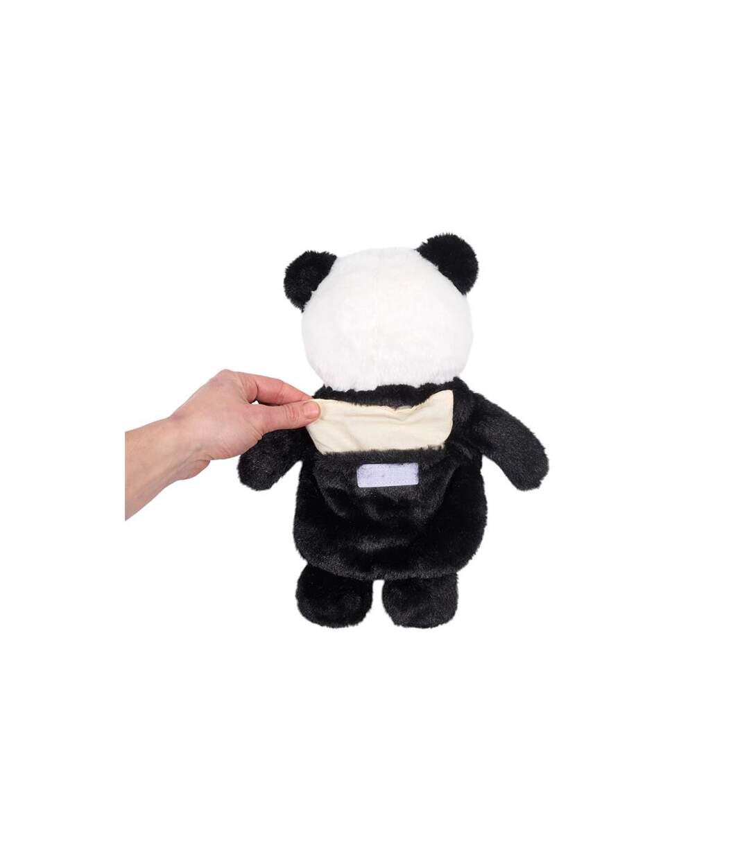 Bouillotte Peluche Micro-Ondable Panda 34cm Noir & Blanc-4