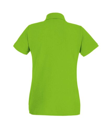 Womens/Ladies Fitted Short Sleeve Casual Polo Shirt (Lime Green)